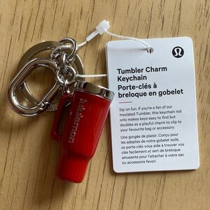 lululemon athletica Red Tumbler Charm Keychain
